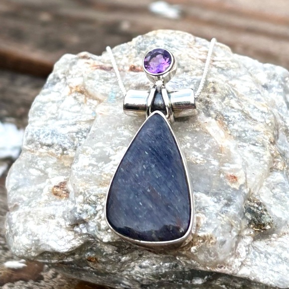 NEW! Purple Adventurine & Amethyst Necklace - Picture 8 of 11